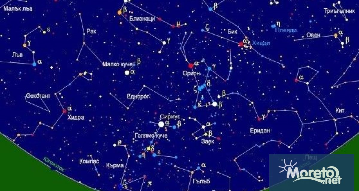 Около 00 00 ч през новогодишната нощ звездното небе ще привлича