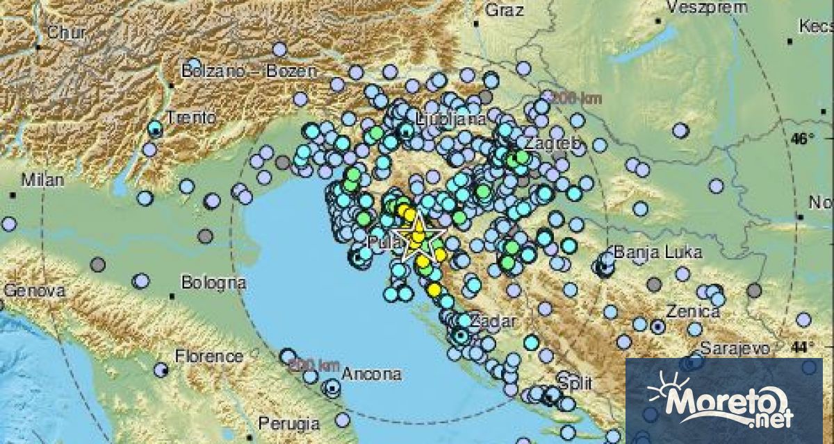 Земетресение с магнитуд 5,3 по Рихтер е регистрирано в Хърватия,
