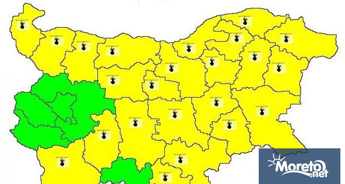 Жълт код за високи температури е обявен за утре 21