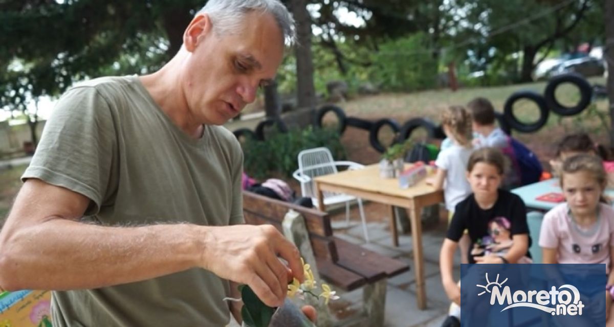 Орхидеи от пластилин нарисувани с метализирани фулмастри и пастели разцъфтяха