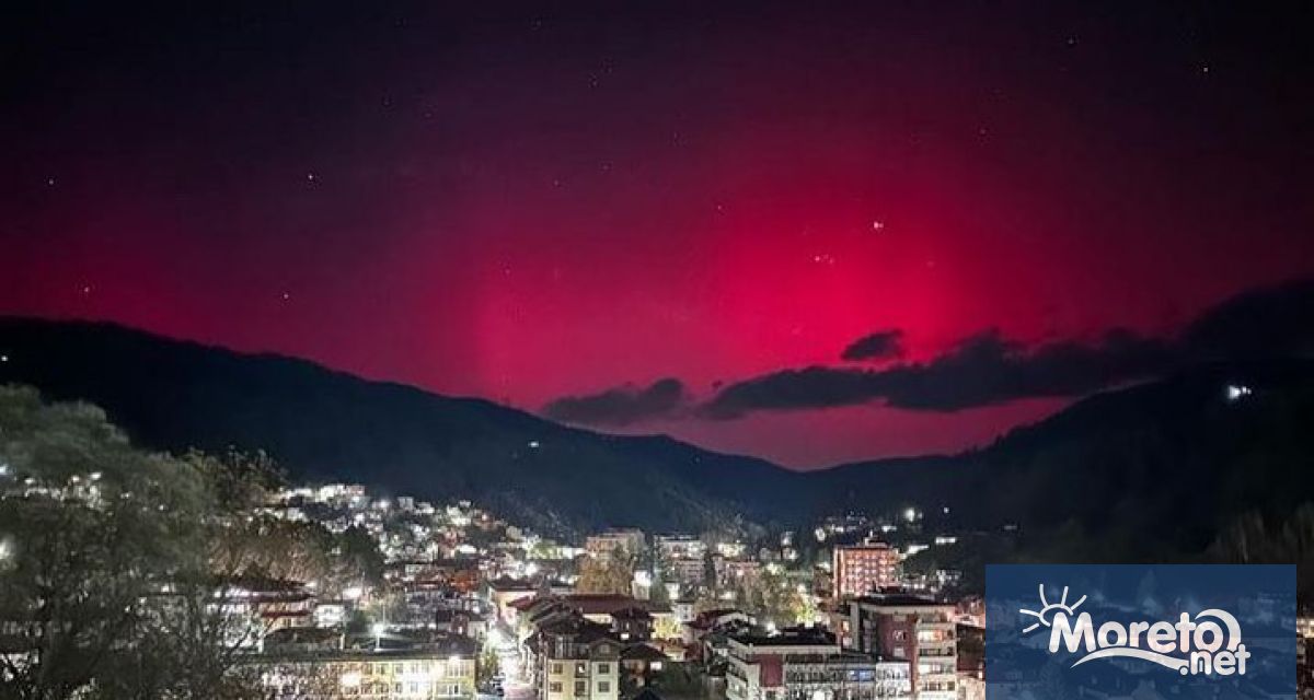 Полярно сияние което е рядко за нашите географски ширини явление