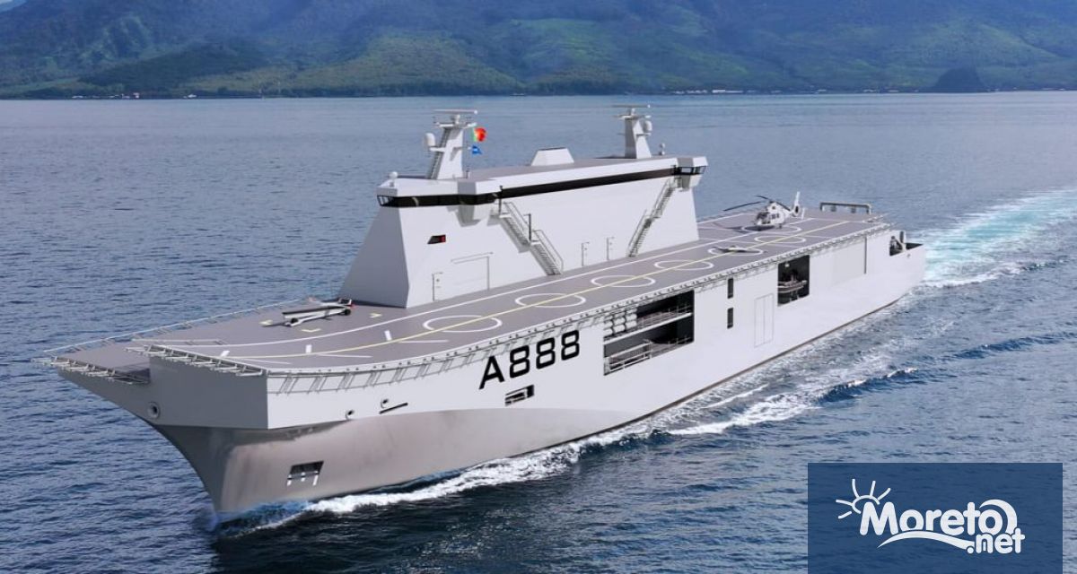 Съвременен многофункционален кораб със система за изстрелване на безпилотни дронове