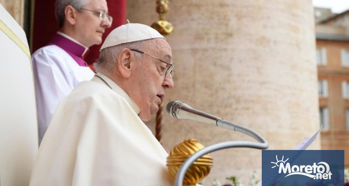 Папа Франциск призова за незабавно прекратяване на огъня в Газа