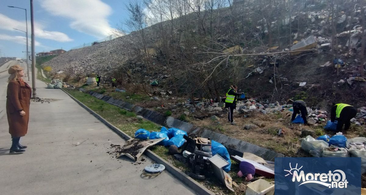 Започна почистването на ската водещ към ул Девня като се