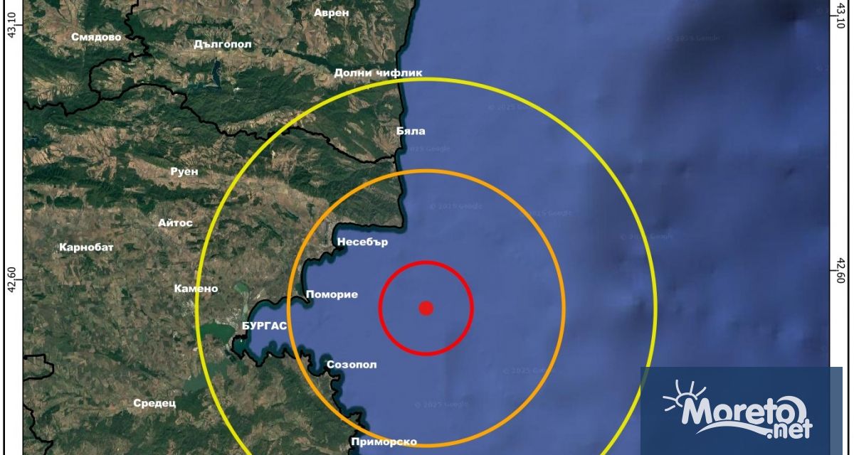 Поредица от земетресения се наблюдава в района на Черно море