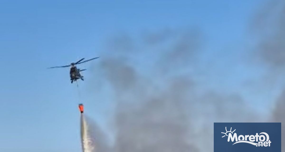 Продължава гасенето на големия пожар край Българово община Бургас Огънят