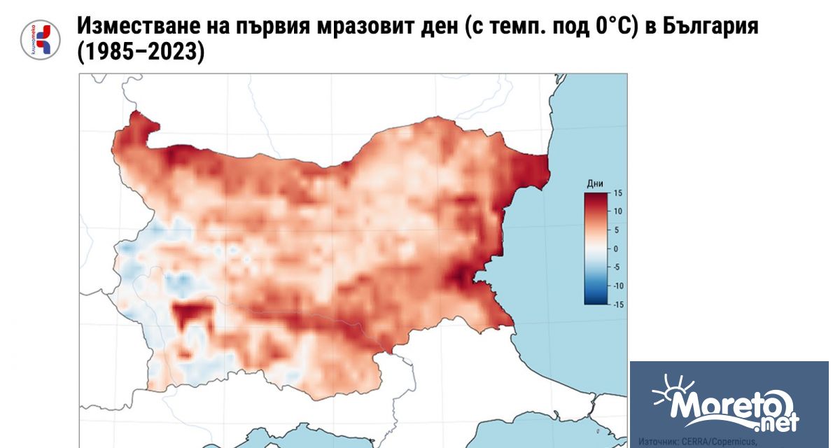 Данни от климатичните анализи показват ясно изместване на първите студове