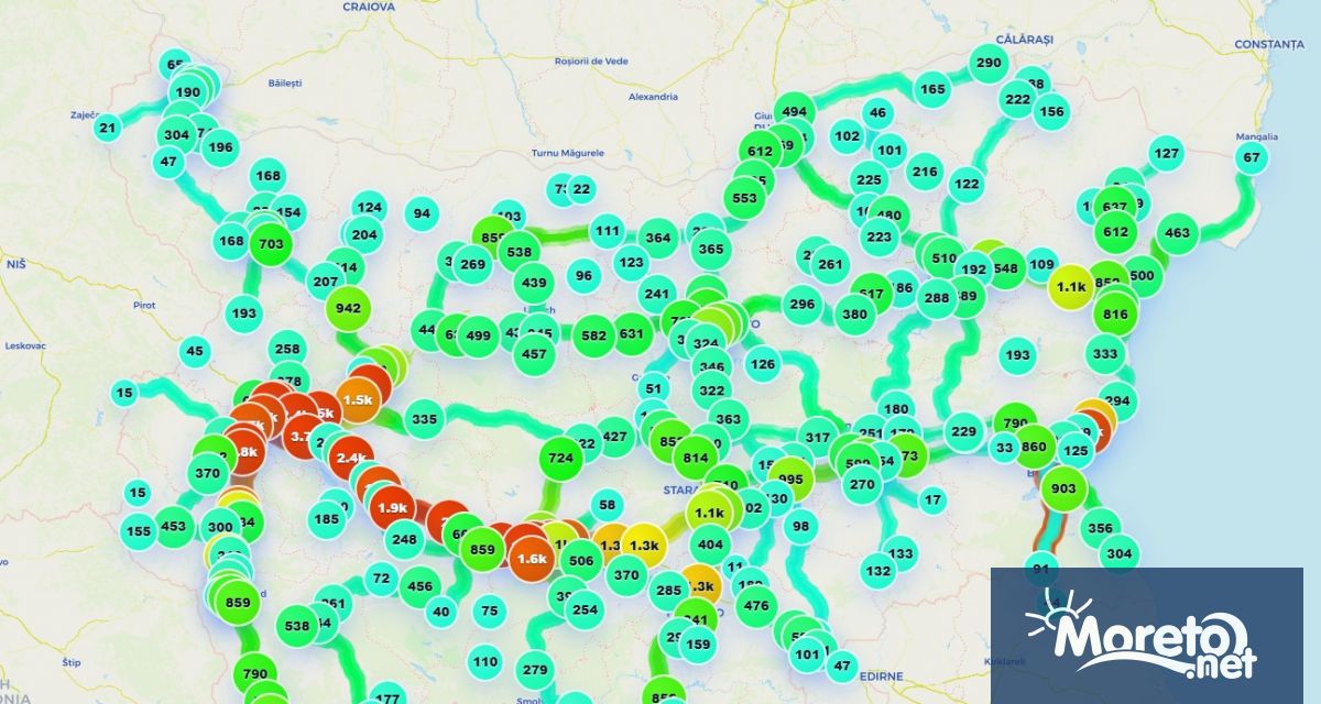 Обновена карта за трафика по републиканската пътна мрежа предоставя на